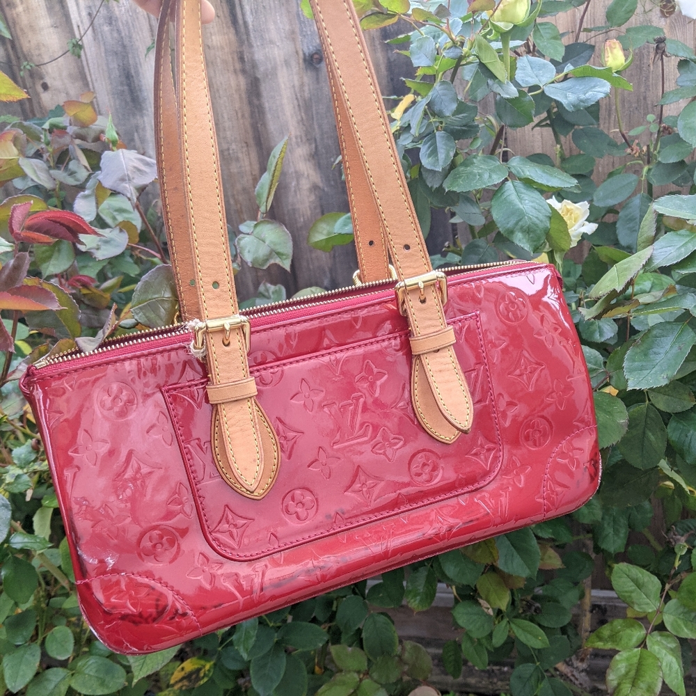 Louis Vuitton  bags vernis Tote Bag Rosewood red champagne - Picture 2 of 13
